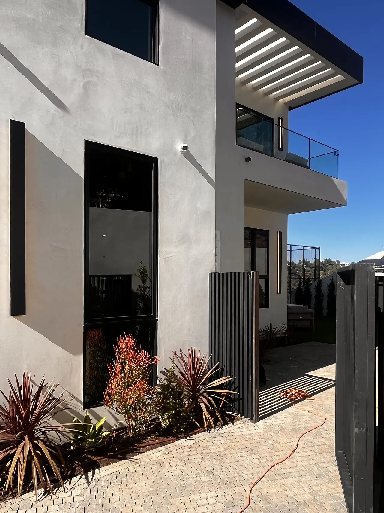 Modern home with a smooth exterior plaster facade